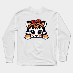 Sneaky japanese tiger so cute Long Sleeve T-Shirt